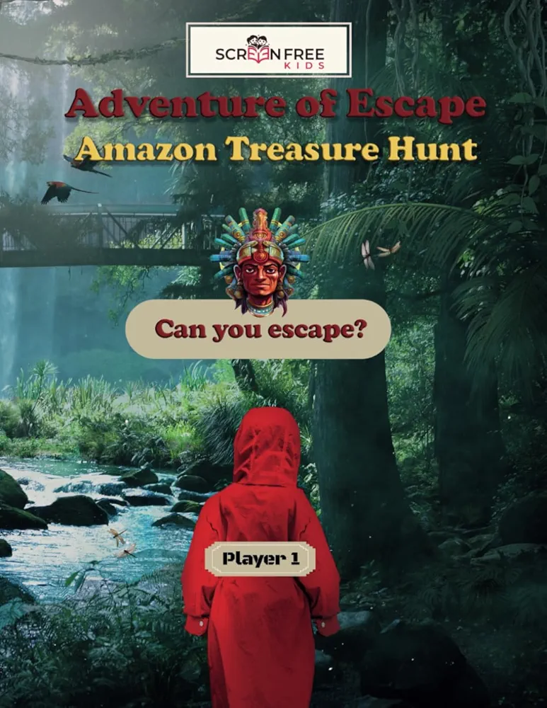 Adventure of Escape - Amazon Treasure Hunt: Puzzles, Riddles, Ciphers, Hidden objects Activity book for 8-12 years old