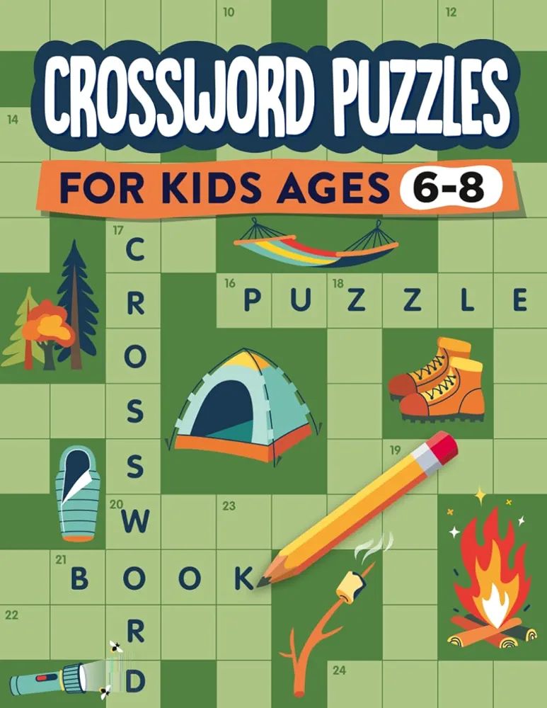 Crossword Puzzles for Kids Ages 6-8: A crosswords puzzle activity book for 1st grade and 2nd grade children