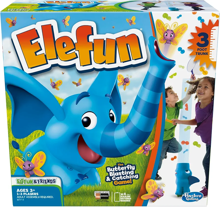 Hasbro Gaming Elefun and Friends Elefun Preschool Game With Butterflies and Music, Kids Games Ages 3 and Up, Board Games for Kids