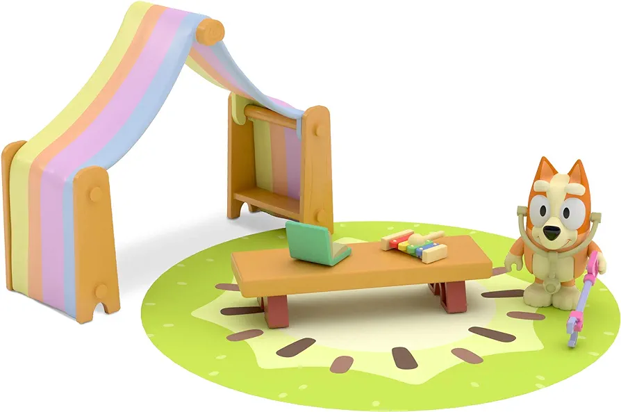 Bluey Bingo's Playroom, with 2.5" Figure, Canopy, Table, Computer, Rug, and Xylophone