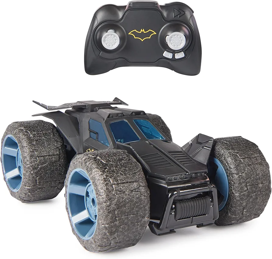 DC Comics, Batman Stunt Force Batmobile, Indoor Remote Control Car, Turbo Boost & Crazy Stunts, Collectible Super Hero Kids Toys for Boys and Girls 4+