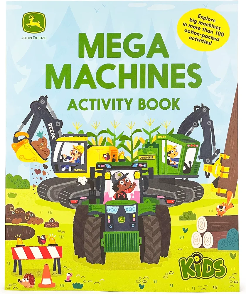 John Deere Kids: Mega Machines Tractor and Truck Puzzles, Mazes & Coloring Activity Book for Boys 4-8, More than 100 Activities