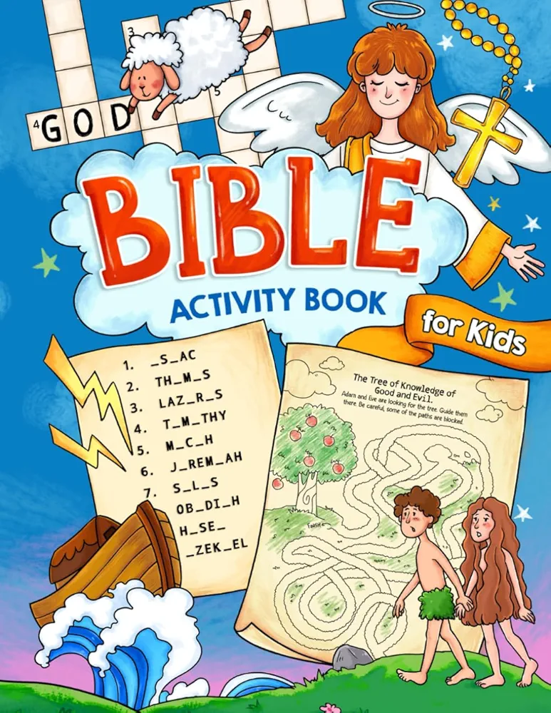 Bible: Exciting Biblical Activity Book for Kids Including Mazes, Spot the Difference, Dot-to-Dots, and More