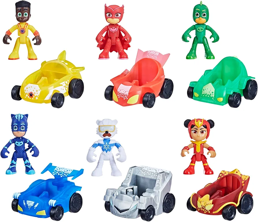 PJ Masks Power Heroes Racer Collection Preschool Toy with 6 Action Figures and 6 Vehicles for Kids 3 Years Up (Amazon Exclusive)