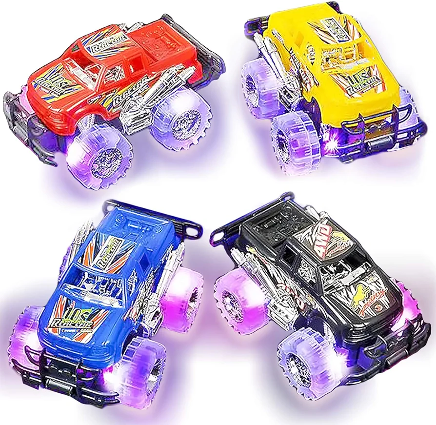 ArtCreativity Light Up Monster Trucks for Boys and Girls, Toy Truck Set of 2, Monster Trucks for Boys 3-6 Years Old, Toddler Monster Truck Toys, Light Up Trucks, Easter Gifts for Kids