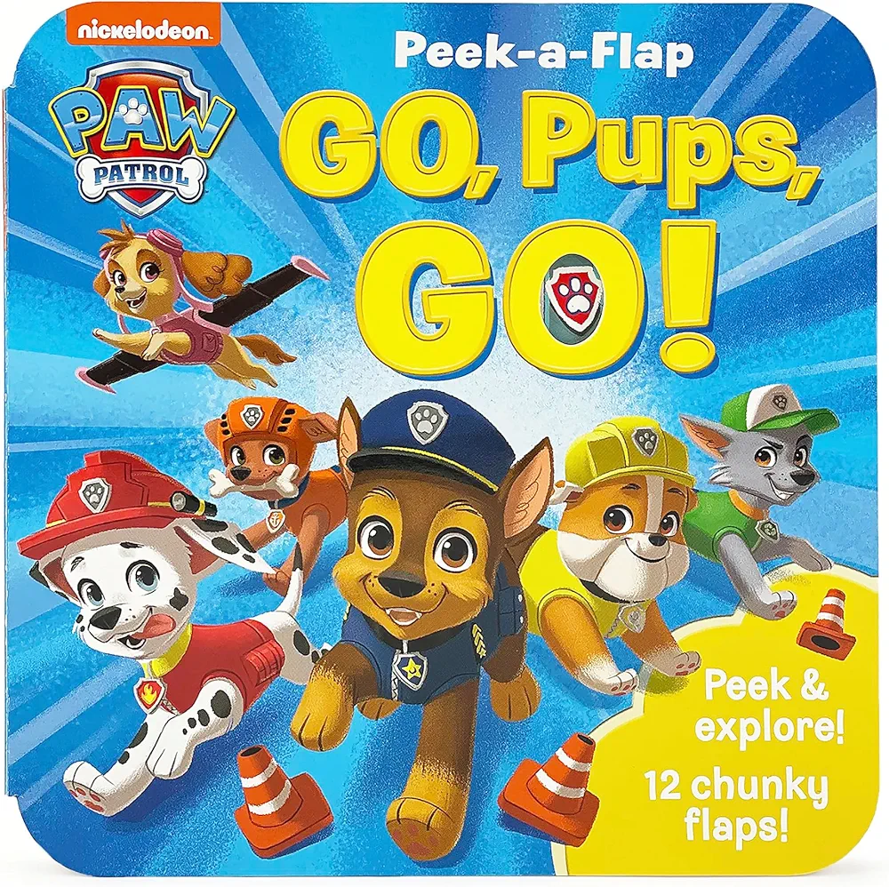 Peek-a-Flap Paw Patrol Go, Pups, Go! A Children’s Lift-a-Flap Board Book for Little Paw Patrol Lovers; Chase and Friends Interactive Adventure