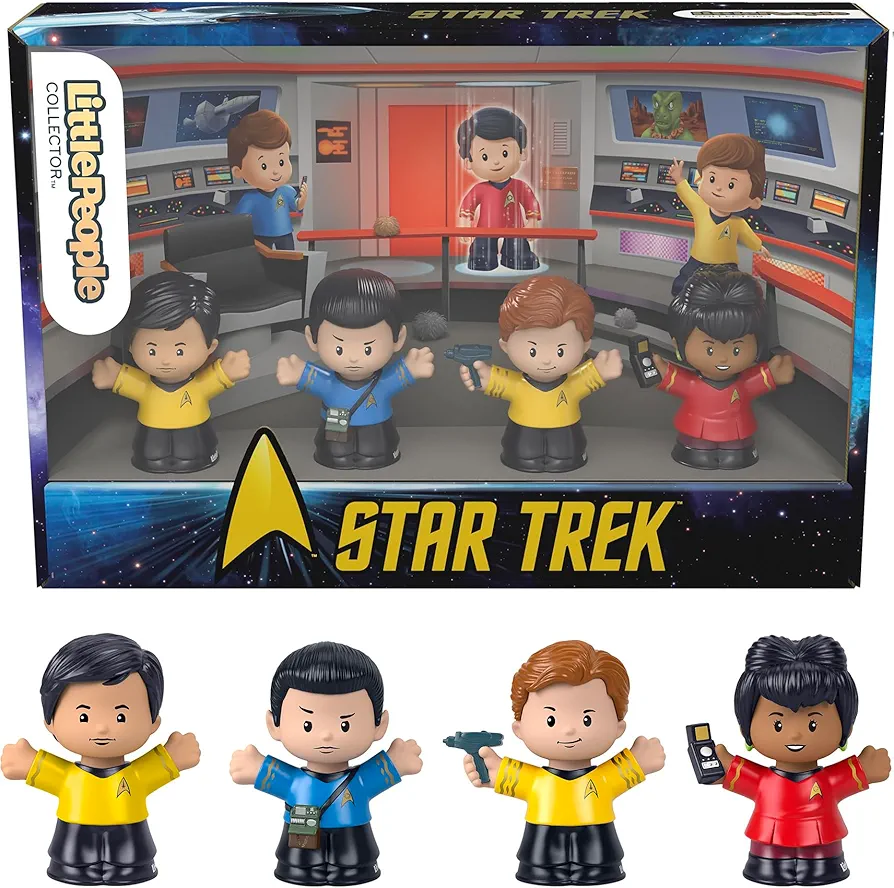 Little People Collector Star Trek TV Series Special Edition Set for Adults & Fans, 4 Figures in Display Package