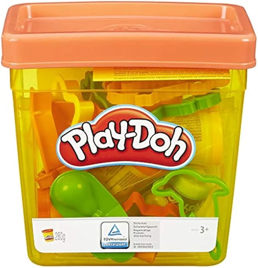 Play-Doh Fun Tub Playset, Starter Set for Kids with Storage, 18 Tools, 5 Non-Toxic Colors, Preschool Toys, Ages 3+ (Amazon Exclusive)