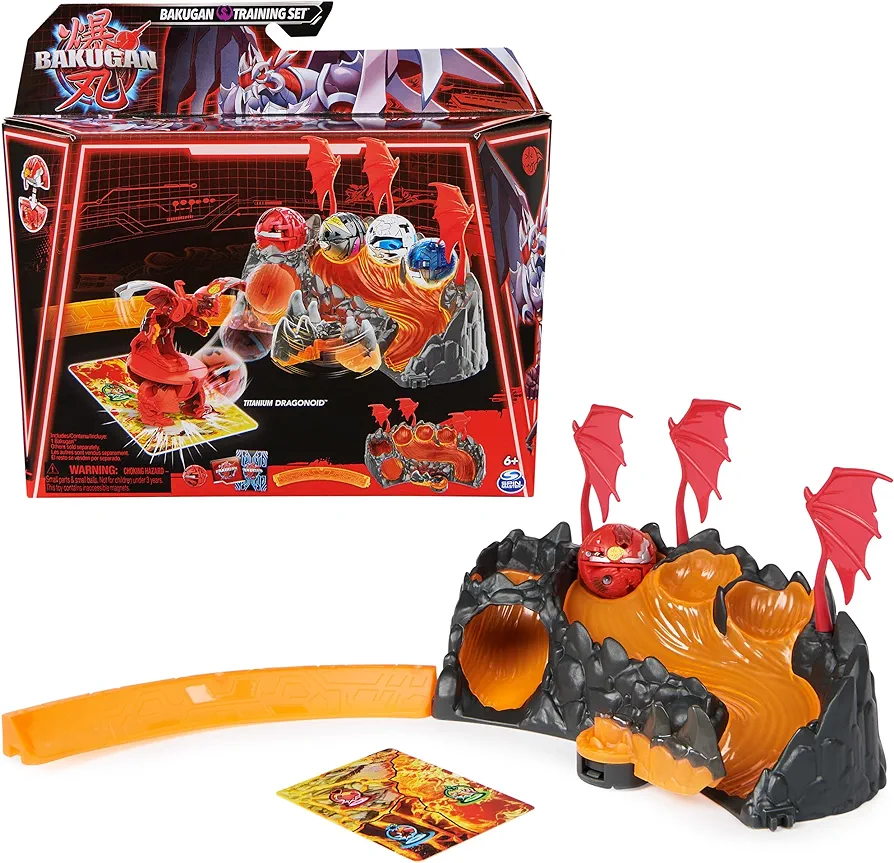 Bakugan Training Set with Titanium Dragonoid, Dragon Clan Themed, Customizable Action Figure, Trading Cards, and Playset, Kids Toys for Boys and Girls 6 and up