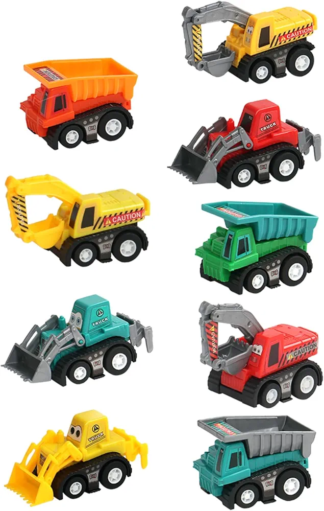 Fajiabao Construction Toy Cars for 3 4 5 Year Old Boys Toddler Toys Mini Pull Back Vehicles Small Truck Excavator Sand Toys Toddler Party Favors Kids Birthday Gift Classroom Prize(Color Random)