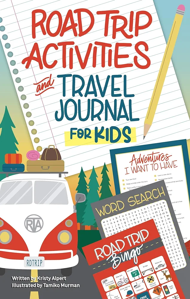 Road Trip Activities and Travel Journal for Kids (Happy Fox Books) Over 100 Games, Mazes, Mad Libs, Writing Prompts, Scavenger Hunts, and More to Keep Kids Having Fun in the Car with Zero Screen Time