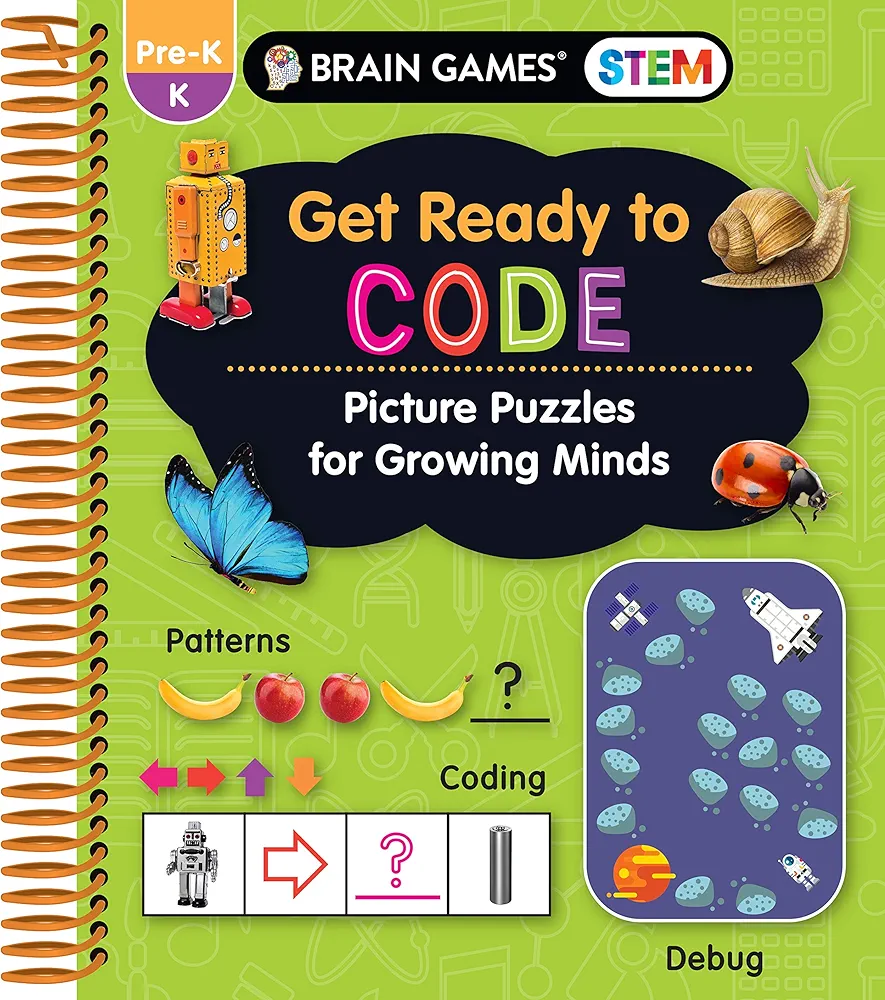 Brain Games STEM - Get Ready to Code: Picture Puzzles for Growing Minds (Workbook for Kids 3 to 6)