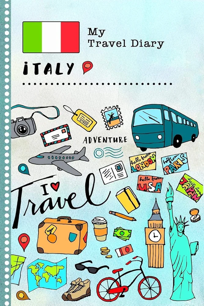 My Travel Diary Italy: Kids Guided Journey Log Book 6x9 - Record Tracker Book For Writing, Sketching, Gratitude Prompt - Vacation Activities Memories Keepsake Journal - Girls Boys Traveling Notebook