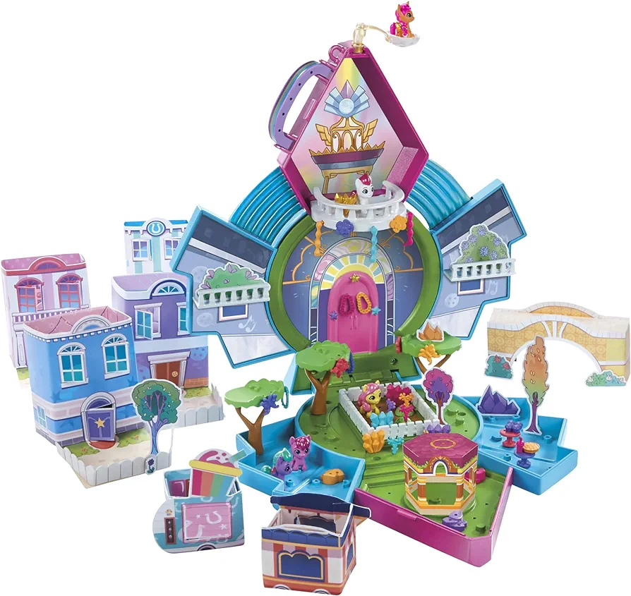 My Little Pony Mini World Magic Epic Crystal Brighthouse Toy, Buildable Playset with 5 Collectible Figures, for Kids Ages 5 and Up