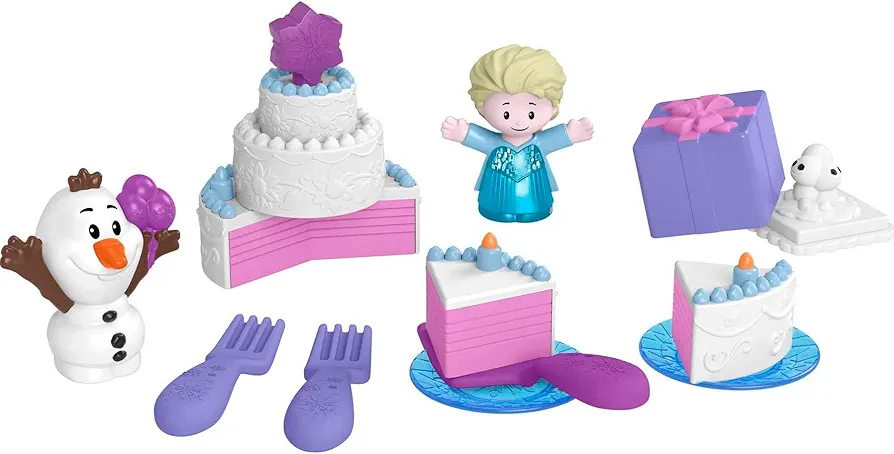 Fisher-Price Little People Toddler Toys Disney Frozen Elsa & Olaf’s Party 12-Piece Playset for Pretend Play Ages 18+ Months