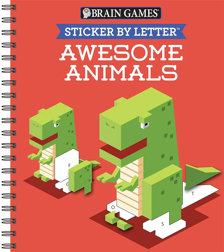 Brain Games - Sticker by Letter: Awesome Animals (Sticker Puzzles - Kids Activity Book)