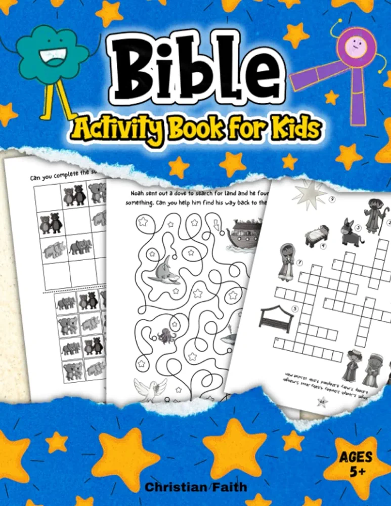 Bible Activity Book for Kids: A Bible Themed Puzzle Book for Children Ages 5+ Including Mazes, Spot the Difference, Coloring, Dot-to-Dots, and many more