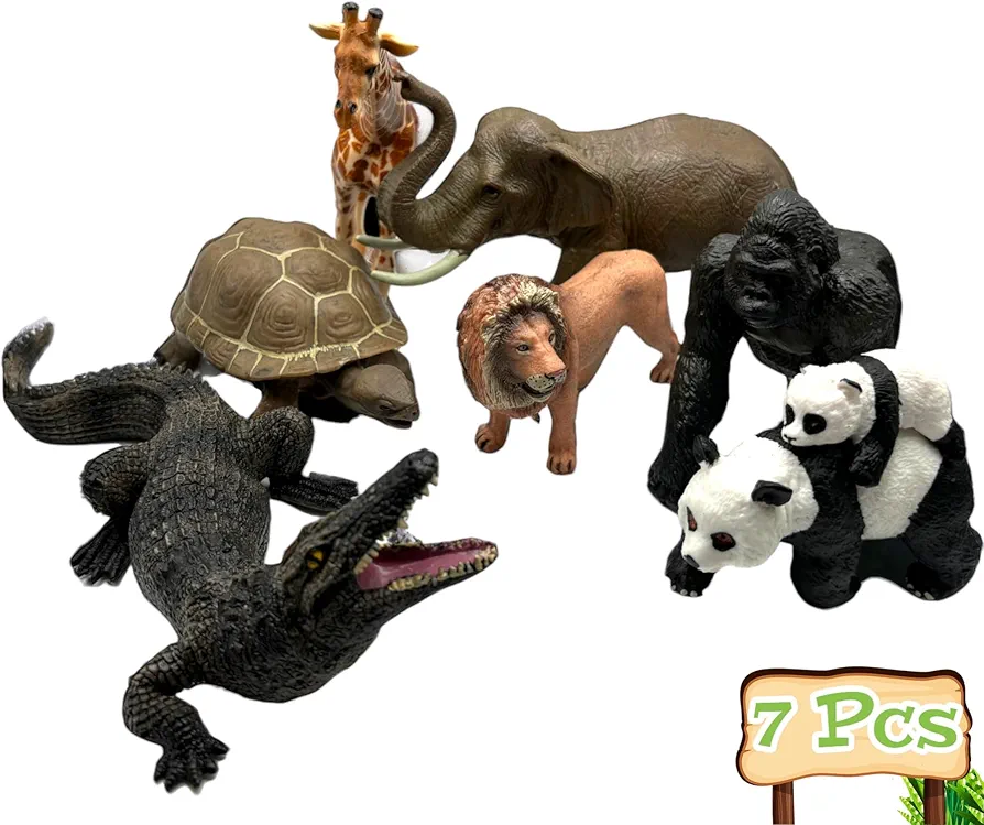 Toy Animals Figures and Playsets for Kids Ages 3-5, Inspiring Wildlife & Animal Discovery for Playing, Parties, Decorations (Safari Animal Figurines Set)