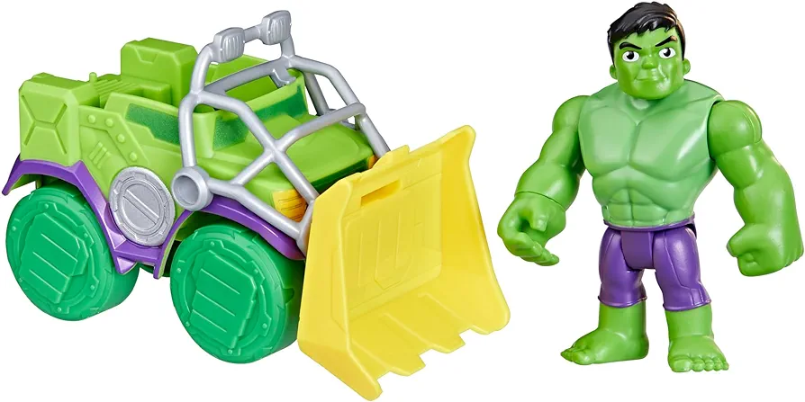 Spidey and His Amazing Friends Hulk Smash Truck Set, Action Figure with Vehicle and Accessory, Marvel Toys, Preschool Toys, Super Hero Toys