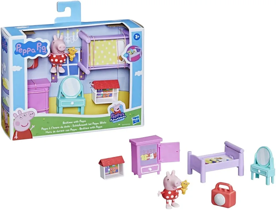 Peppa Pig Peppa's Adventures Bedtime with Peppa Accessory Set Preschool Toy, Figure and 5 Accessories, for Ages 3 and up