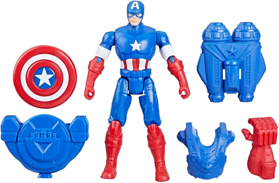 Marvel Epic Hero Series Battle Gear Captain America Action Figure, 4-Inch, Avengers Super Hero Toys for Kids Ages 4 and Up