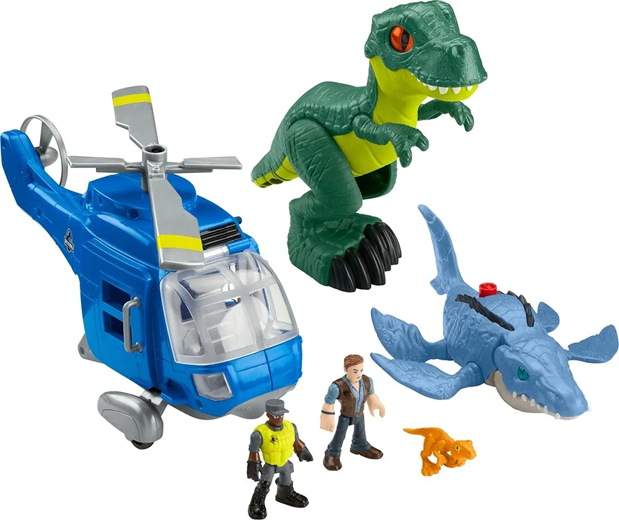 Fisher-Price Imaginext Jurassic World Dinosaur Toys, Dino Chopper with 3 Dinosaurs and Owen Grady Figure for Preschool Kids Ages 3+ Years