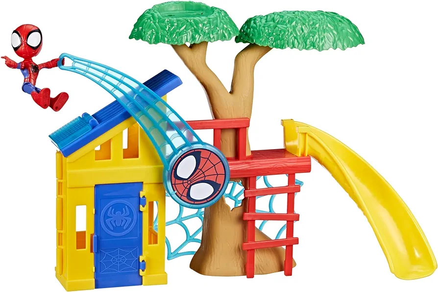 Spidey and his Amazing Friends Spidey Playground Playset, Includes 4-Inch Action Figure, Marvel Super Hero Toys for Kids 3 and Up