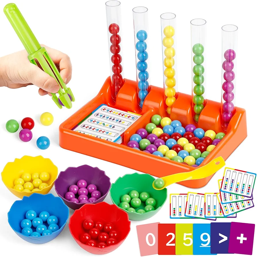 Counting and Color Sorting Toys for Toddlers, Montessori Toys Preschool Kindergarten Learning Activities,STEM Math Manipulatives Matching Games Educational Learning Fine Motor Skills