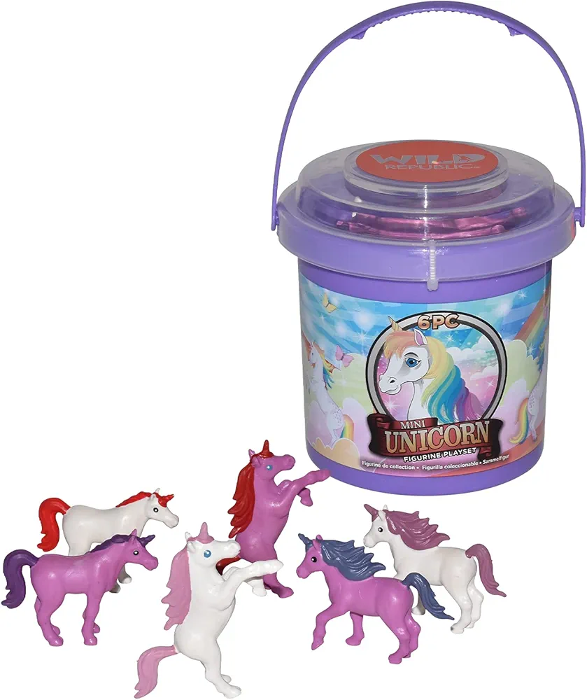 Wild Republic Unicorn Bucket, Kids Gifts, Unicorn Gifts, Fantasy Figures, Unicorn Toys, Kids Gifts, 6-Piece