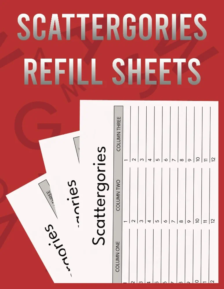 Scattergories Refill Sheets: 888 Score Pads for Scorekeeping - Scattergories Score Cards | Scattergories Score Pads with Size 8.5 x 11 inches