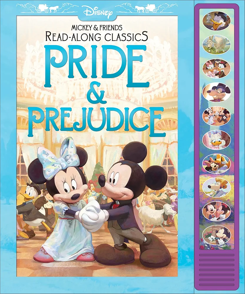 Disney Mickey Mouse and Minnie Mouse Read-Along Classics – Pride & Prejudice Interactive Sound Book – Press Buttons to Hear Story Read Aloud - PI Kids