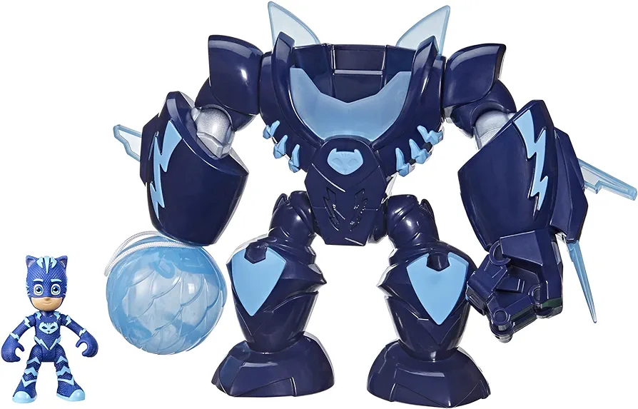 PJ Masks Robo-Catboy Preschool Toy with Lights and Sounds for Kids Ages 3 and Up, Catboy Robot Suit with Catboy Action Figure