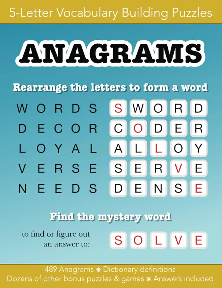 Anagrams 5-letter vocabulary building word puzzles and other games: Education resources by Bounce Learning Kids