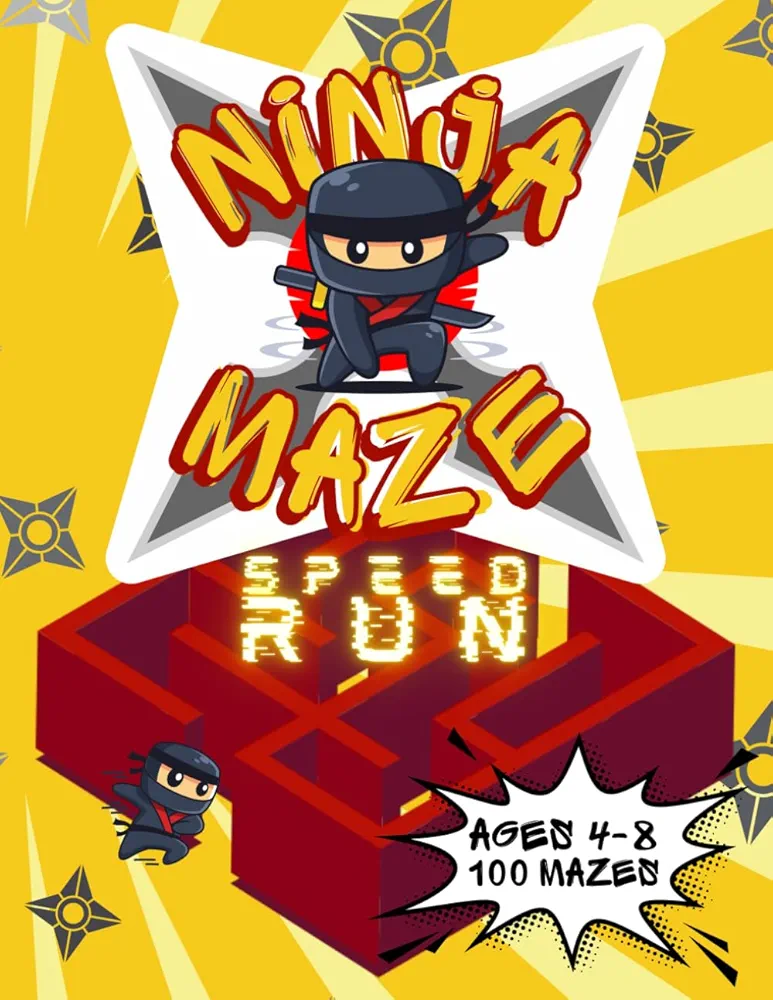 Mazes For Kids Ages 4-8: Maze Activity Book | Fun and Challenging Mazes | 4-6, 6-8 | Workbook for Games, Puzzles, and Problem-Solving | 100 Mazes: Ninja Maze | Speed Run