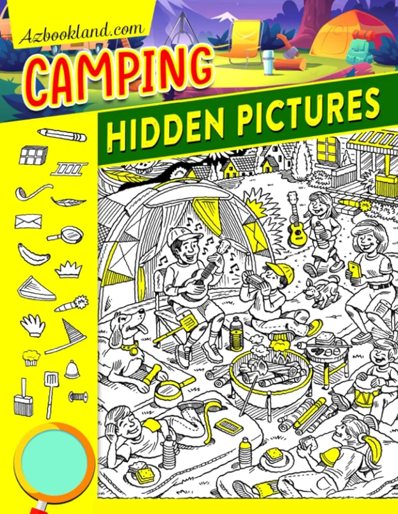 Camping Hidden Pictures: Embark on a Wilderness Journey to Discover Hidden Objects in the Great Outdoors | Activity Game Book for Kids Adults for Stress Relief