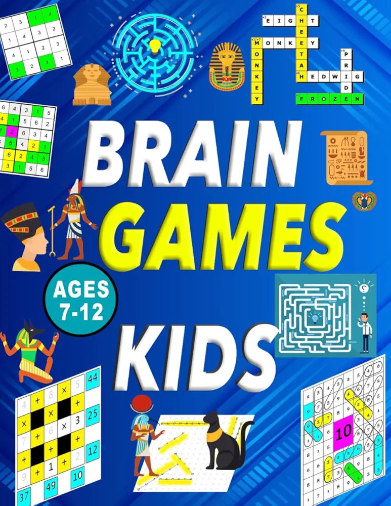 Brain Games For Kids Ages 7-12 Years Old: Mixed Puzzles Activity Book For Kids : Includes Word Search, Missing Number, Crossword puzzle, Sudoku, Mazes ... | Ultimate Logic Puzzle Challenges for Kids