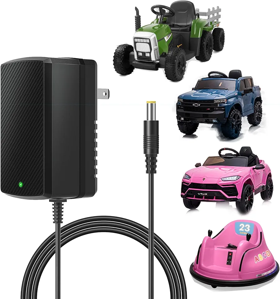 12V Charger for Kids Ride On Car Toys Best Choice for SUV Kid Trax Dynacraft Bumper Kidzone Jeep Tractor 12 Volt Universal Battery Charger