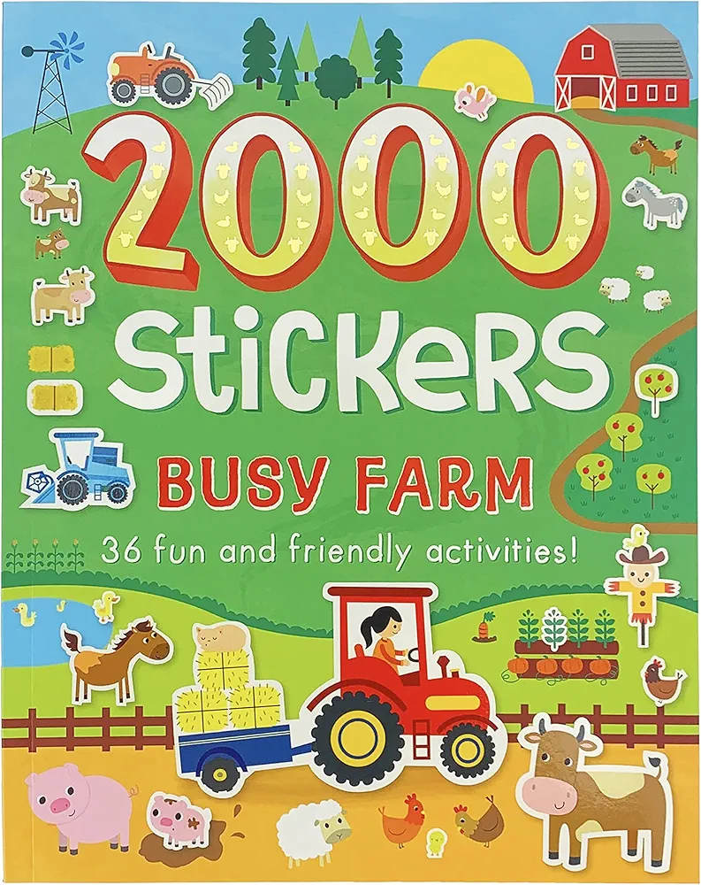 2000 Stickers: Busy Farm Activity and Sticker Book for Kids Ages 3-7 (Puzzles, Mazes, Coloring, Dot-to-Dot, And More!)