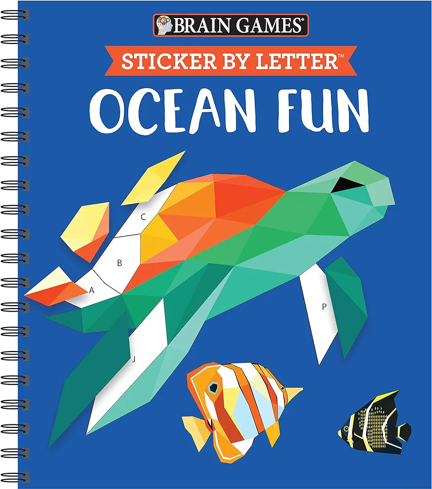 Brain Games - Sticker by Letter: Ocean Fun (Sticker Puzzles - Kids Activity Book)