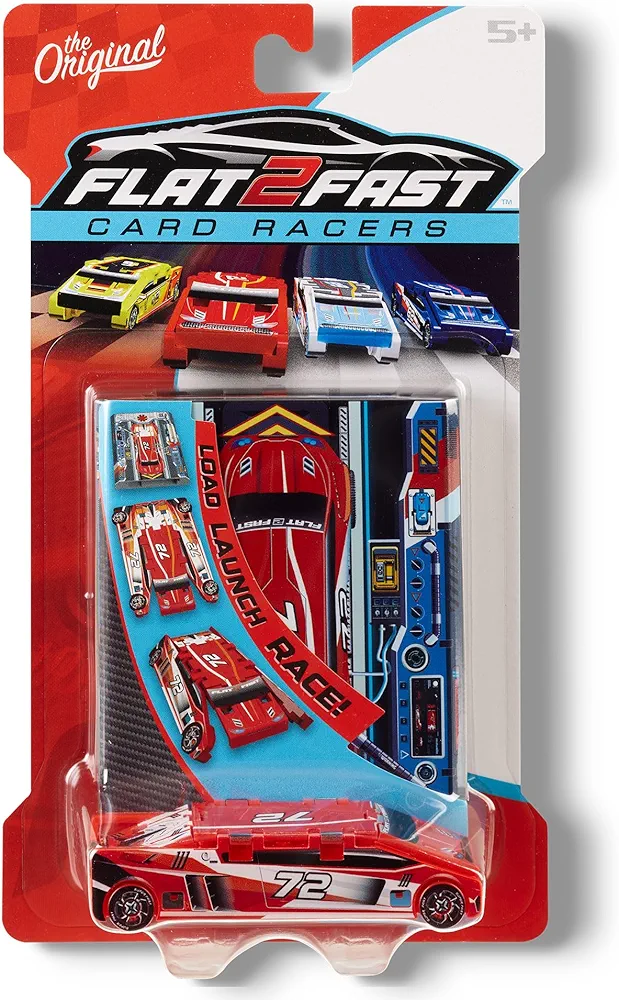 Red 72 Card Racer | Load, Launch, Race - Pocket-Sized Racecar Toy Ages 5 and up (Sold Each)