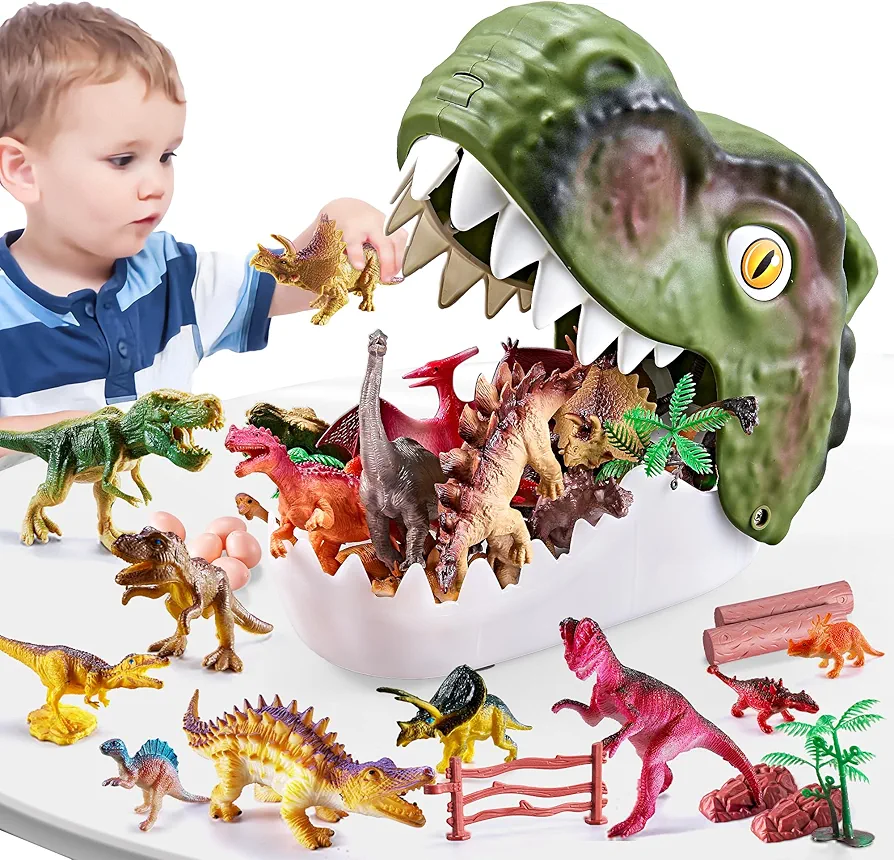 Dinosaur Toys，46PCS Realistic Jurassic Dinosaurs Figures PlaysetFor for Kids 3-5 Years, Mini Dinosaur Figures，Christmas Birthday Gifts for Girls and Boy Toddler Toys Age-5-7.