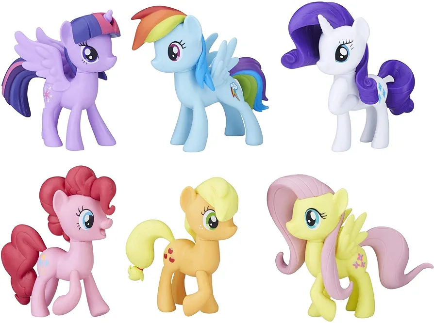 My Little Pony Friendship is Magic Toy Meet The Mane 6 Collection Set - 6 Pony Figures Including Twilight Sparkle, Kids Ages 3 and Up (Amazon Exclusive)