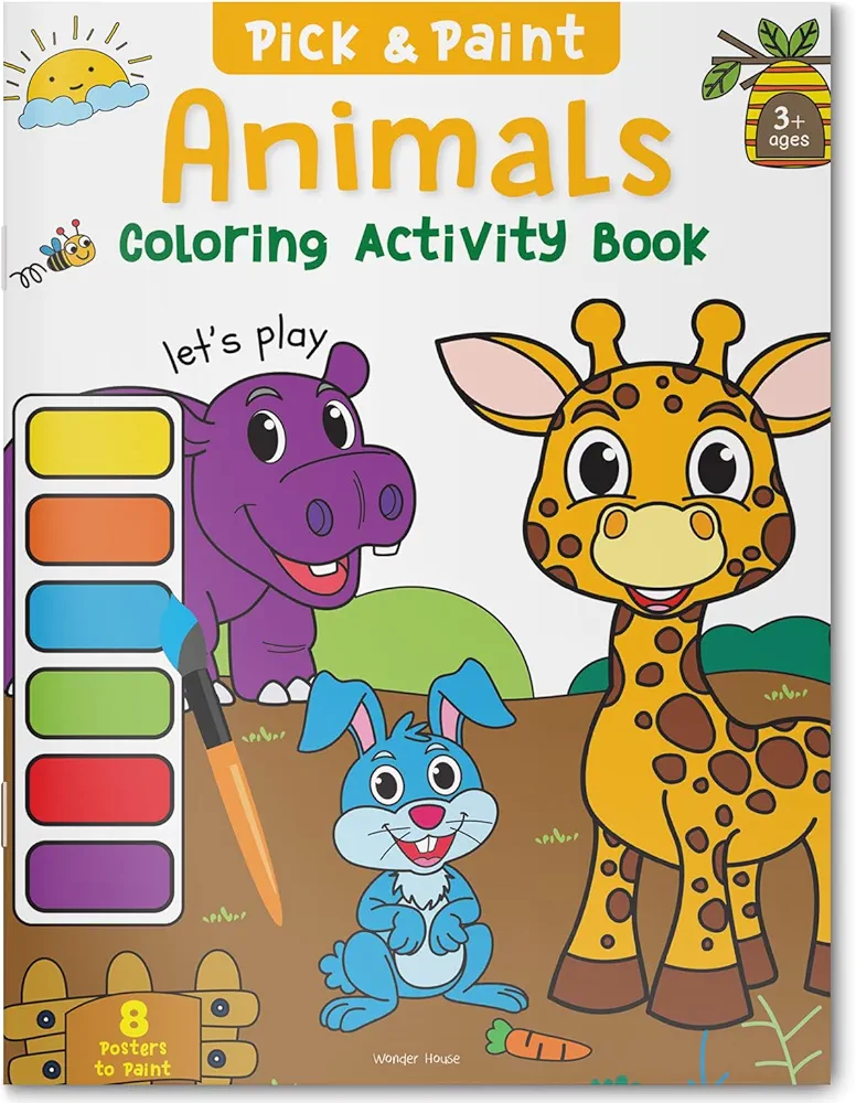 Animals: Pick and Paint Coloring Activity Book