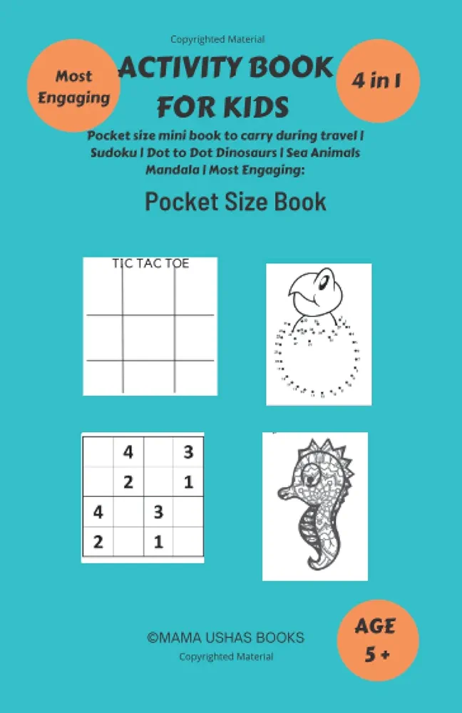 KIDS ACTIVITY BOOK | Pocket size mini book to carry during travel | Sudoku | Dot to Dot Dinosaurs | Sea Animals Mandala | Most Engaging: Pocket Size Book