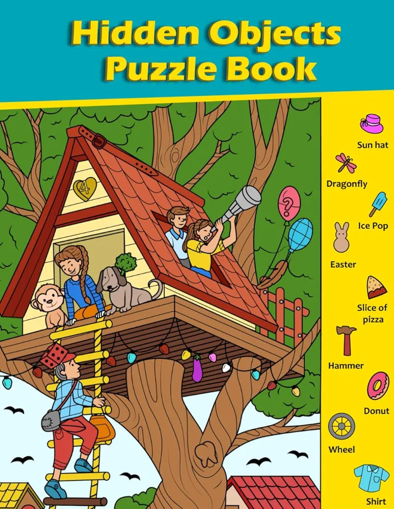 Hidden Objects Puzzle Book: Kids Search, Find, and Seek Activity Book, Ages 4, 5, 6 and upwards - I Spy With My Little Eye Fun Puzzle Book (Activity Books 4-8 years)