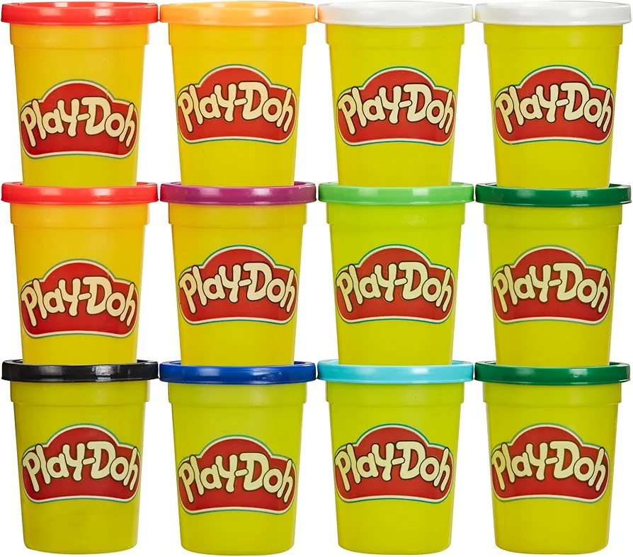 Play-Doh Bulk Jewel Colors 12-Pack of Modeling Compound, 4-Ounce Cans, Back to School Classroom Supplies, Kids Arts & Crafts, Preschool Toys, Ages 2+