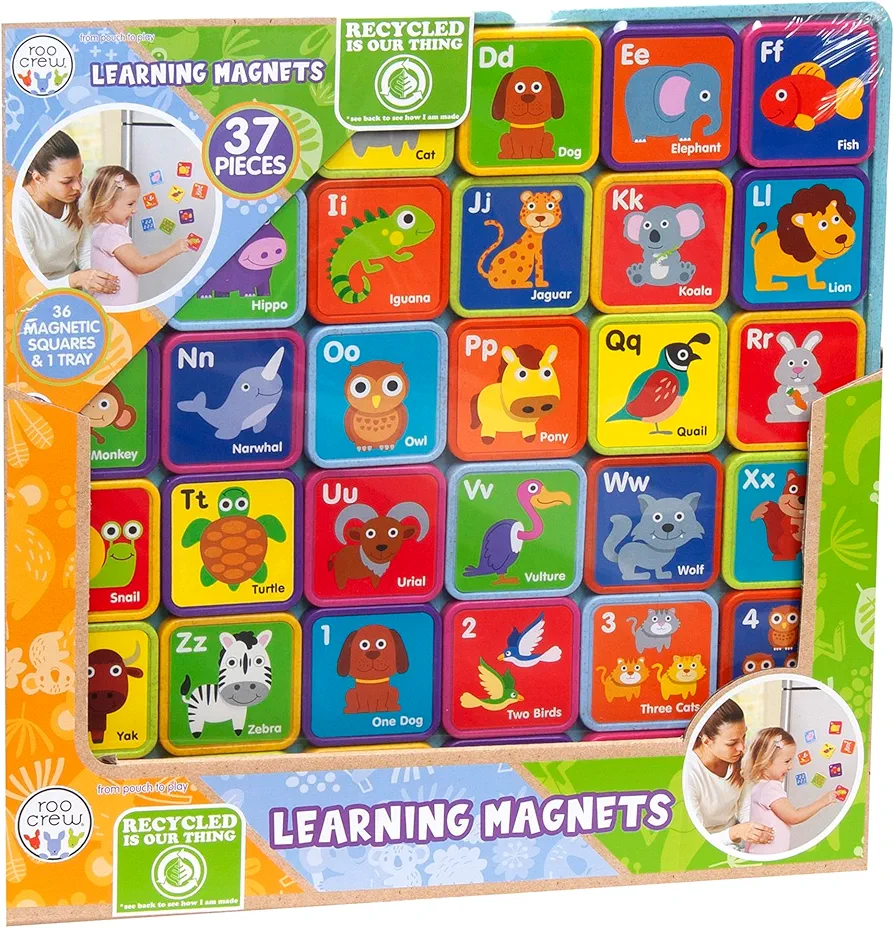 Boley Roo Crew: Learning Magnets - 37 Pieces - Animal & Alphabet Learning, ABC, Toddler & Kids Educational Toy, Preschool Ages 2+