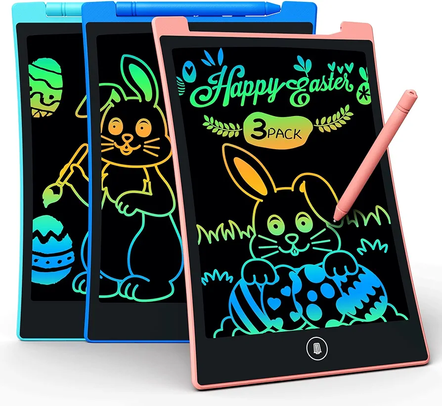 KOKODI Kids Toys 3 Pack LCD Writing Tablet, Colorful Toddler Drawing Pad Doodle Board Erasable, Educational Learning Toys Birthday Gifts for Boys Girls Age 3 4 5 6 7 8, Blue & Pink & Green