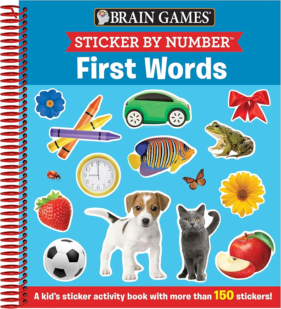 Brain Games - Sticker by Number: First Words (Ages 3 to 6): A Kid's Sticker Activity Book With More Than 150 Stickers!