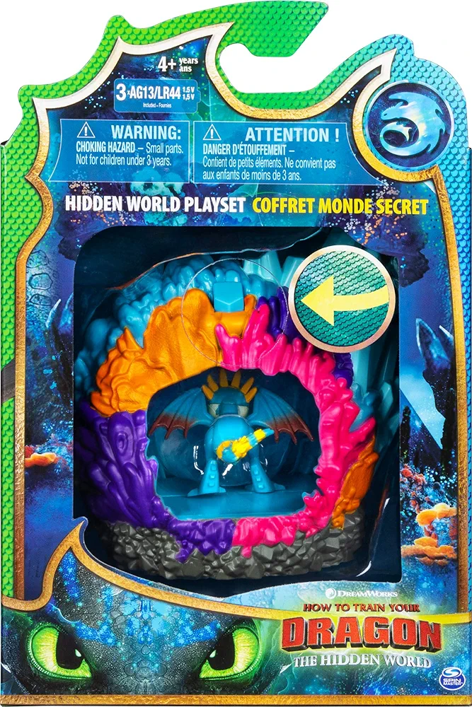 Dreamworks Dragons Hidden World Playset, Dragon Lair with Collectible Stormfly Figure, for Kids Aged 4 and Up